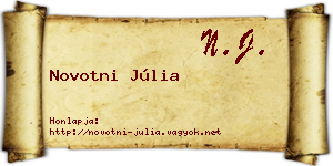 Novotni Júlia névjegykártya