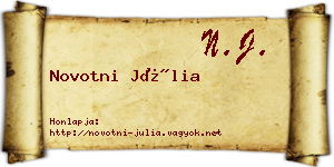 Novotni Júlia névjegykártya